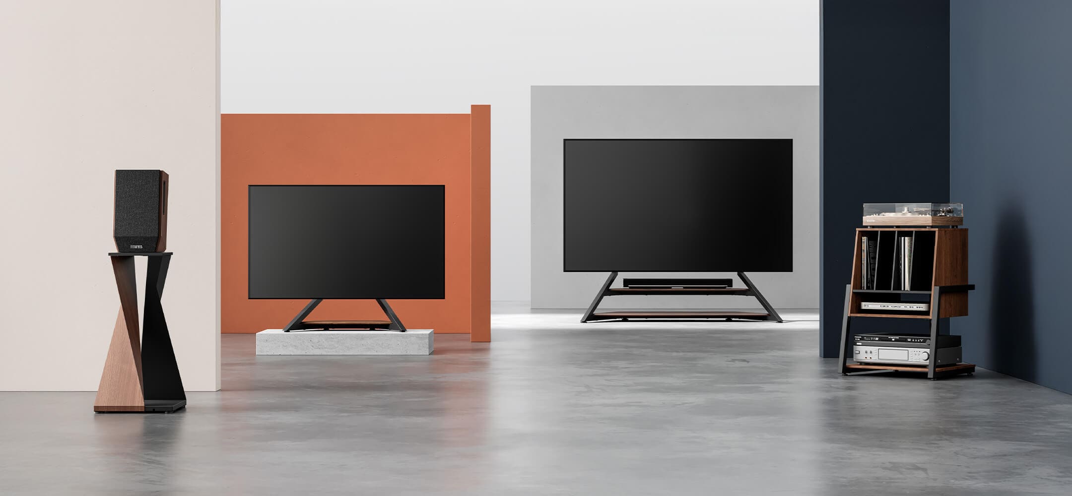 Eiffel Pied pour TV et support d'enceinte