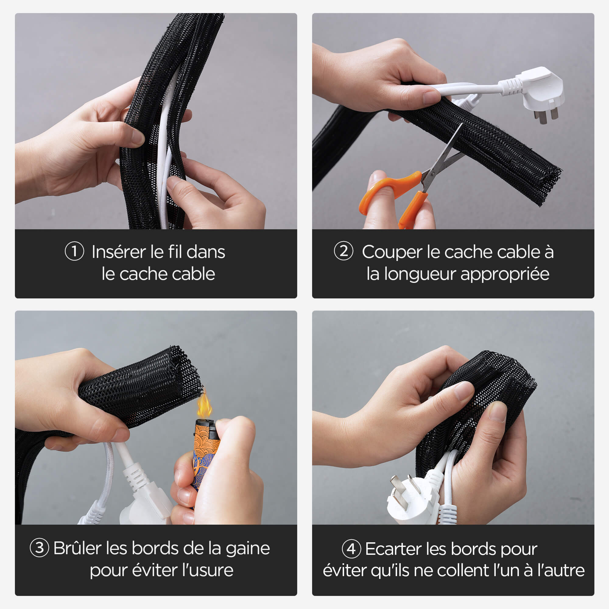 Gaine Cable 32mm para TV, PC, USB