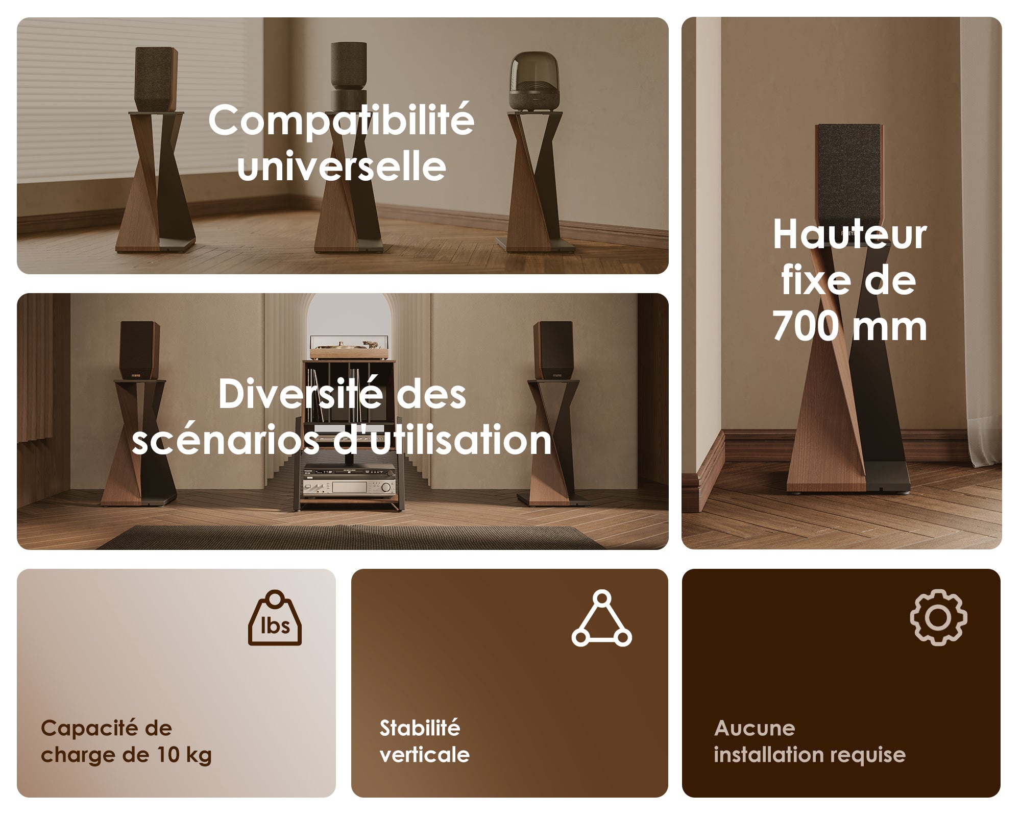 diagramme d'icônes d'eiffel ss Pieds pour enceintes