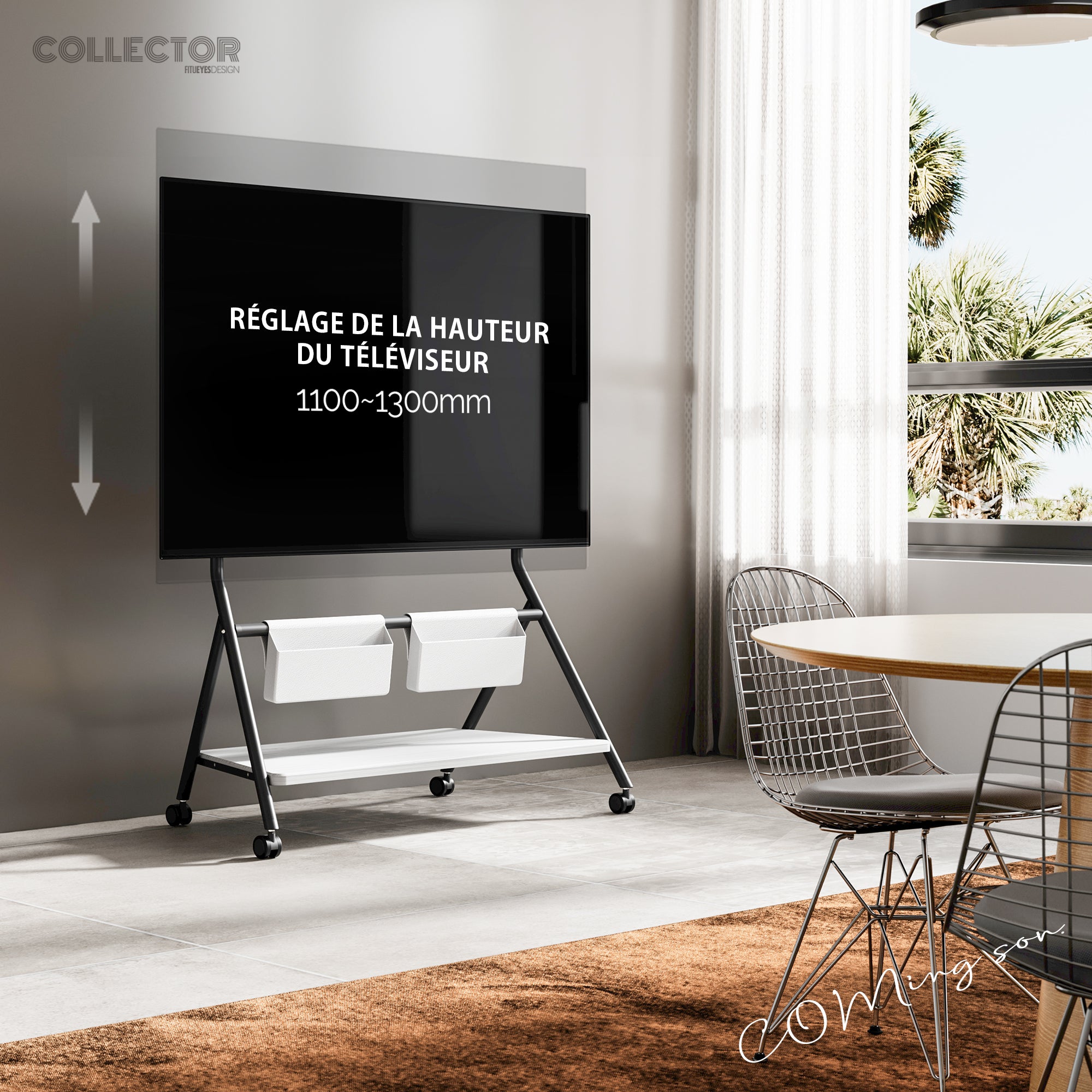 Collector TC88 Support TV à Roulettes