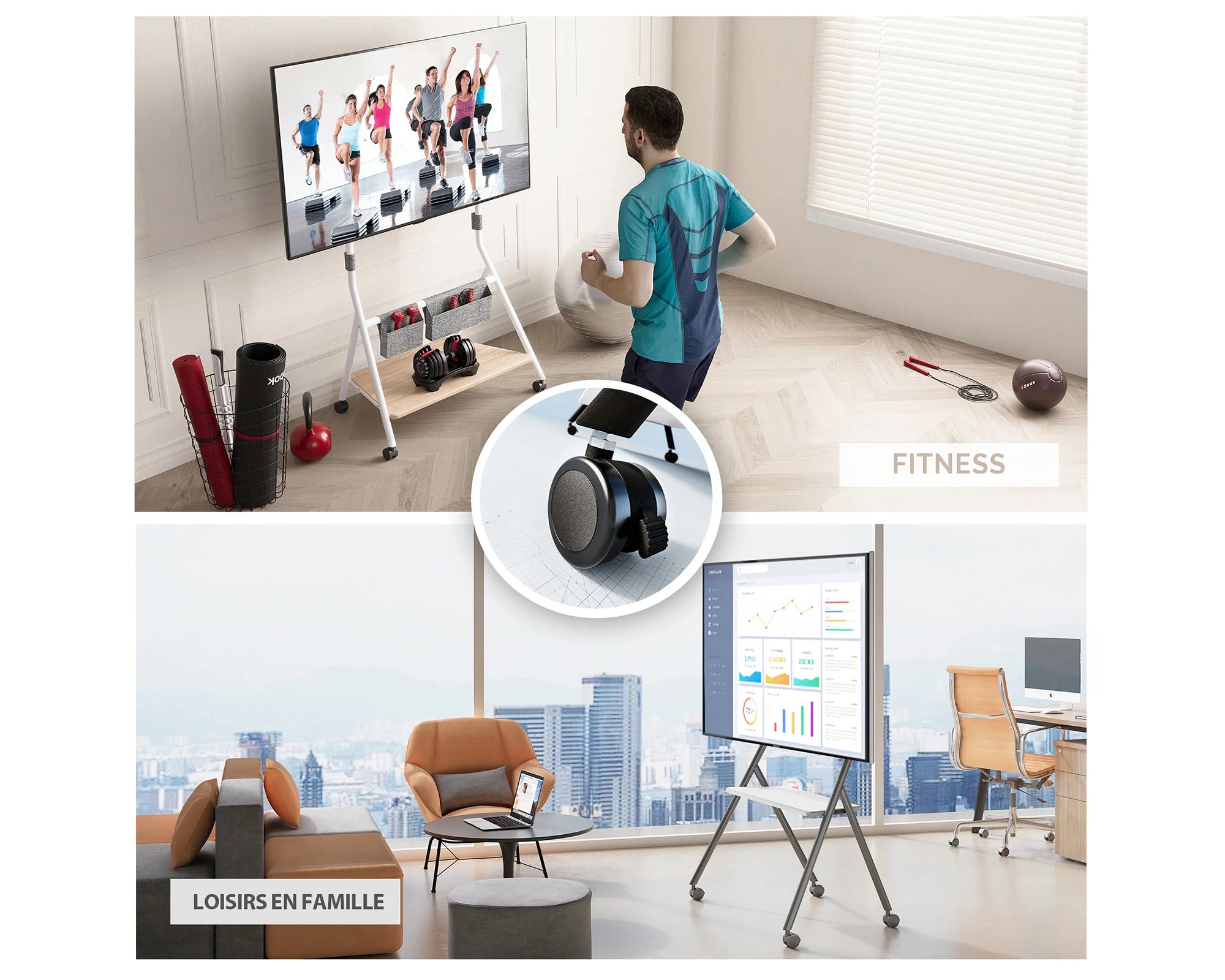 Collector TC78 Support TV à Roulettes