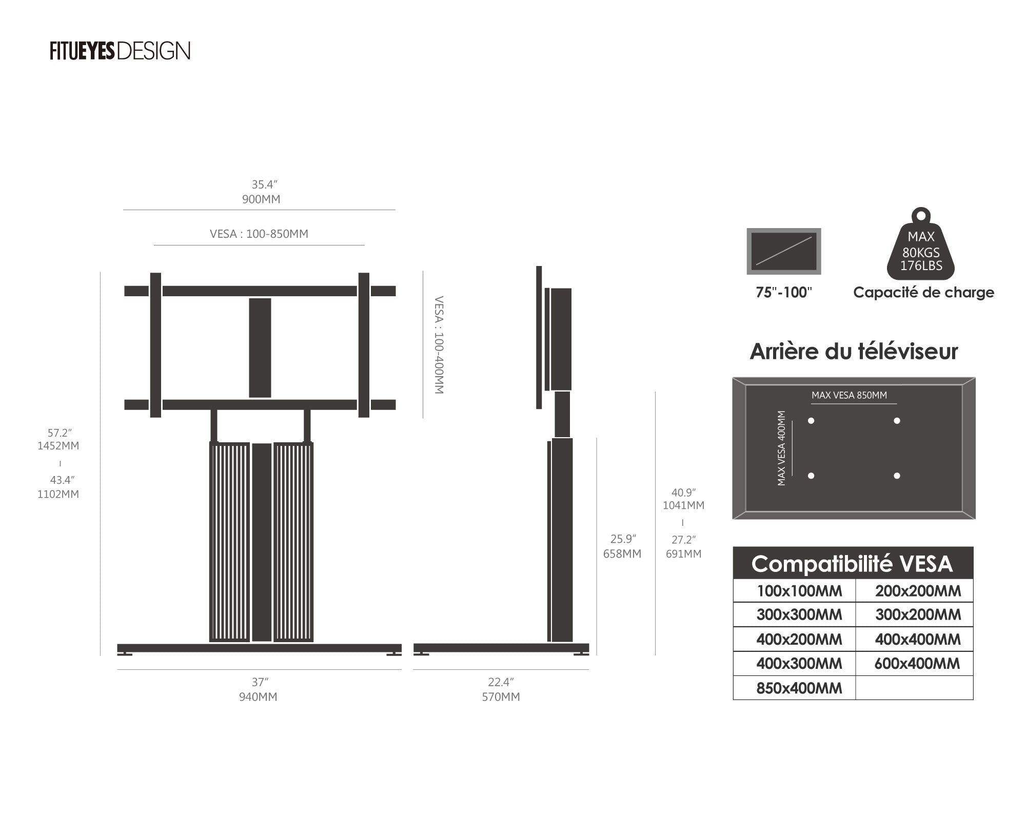 Soporte para TV Cantor FT100