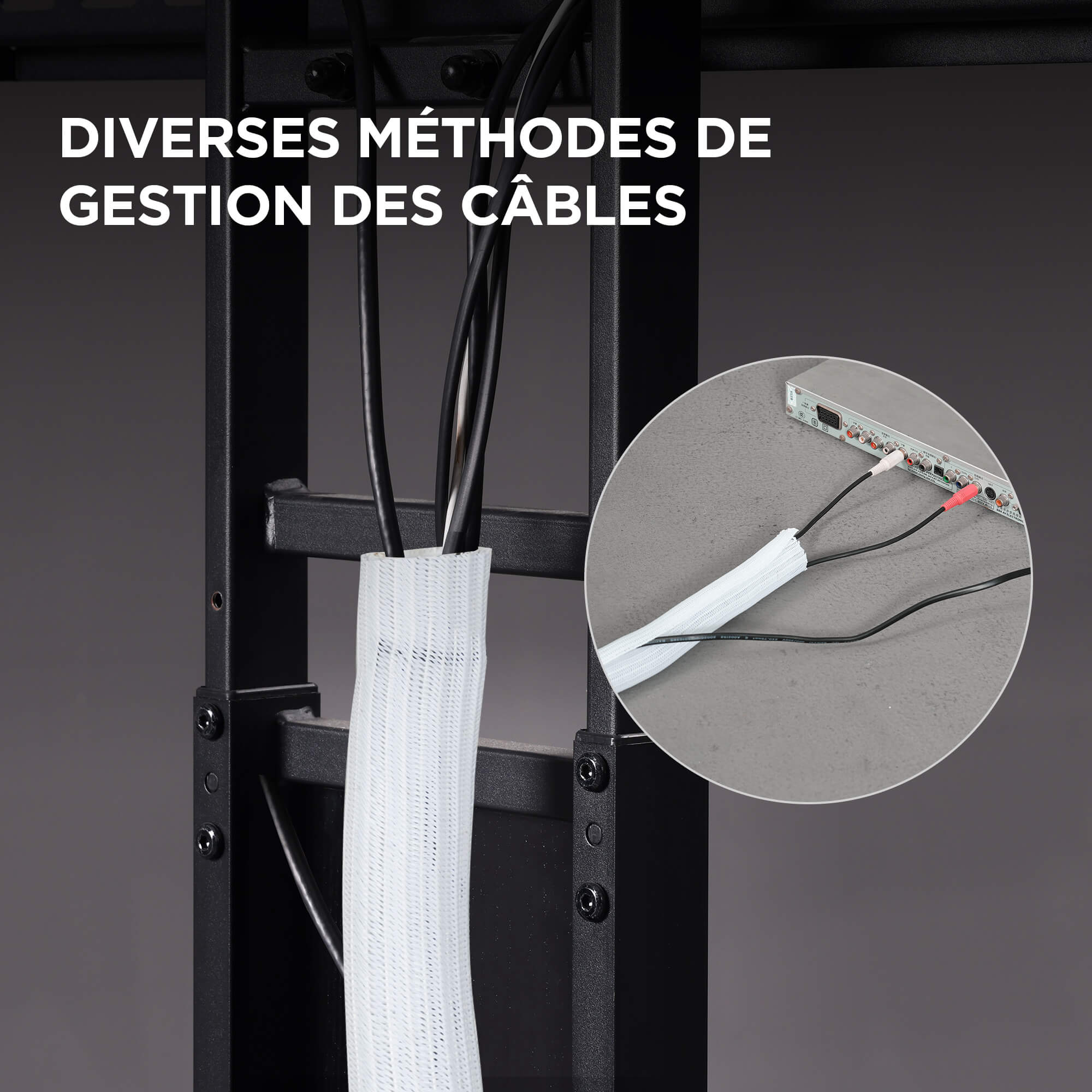 Gaine Cable 32mm para TV, PC, USB