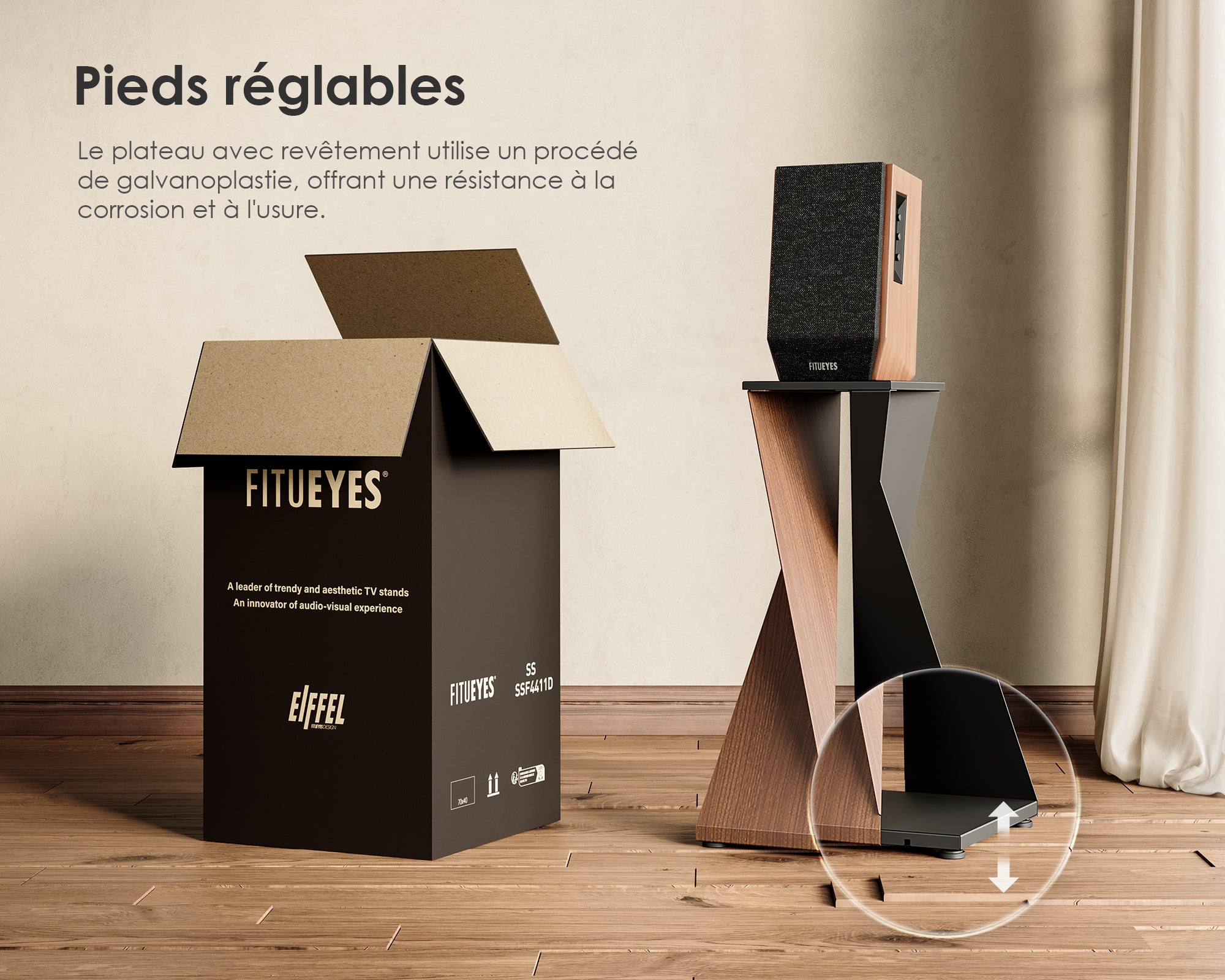 pieds réglales