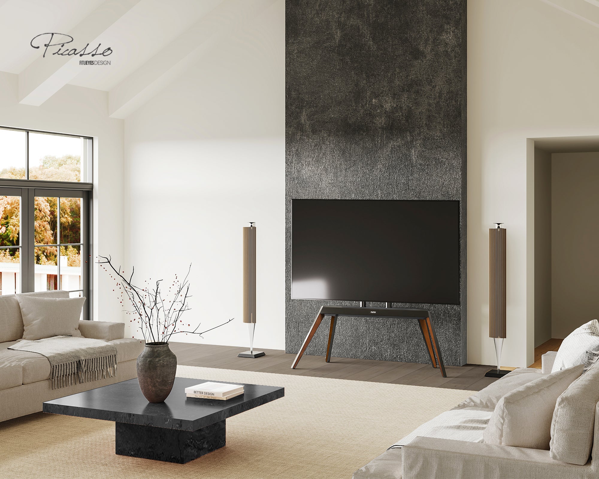 Dans un salon blanc#couleur_Noyer