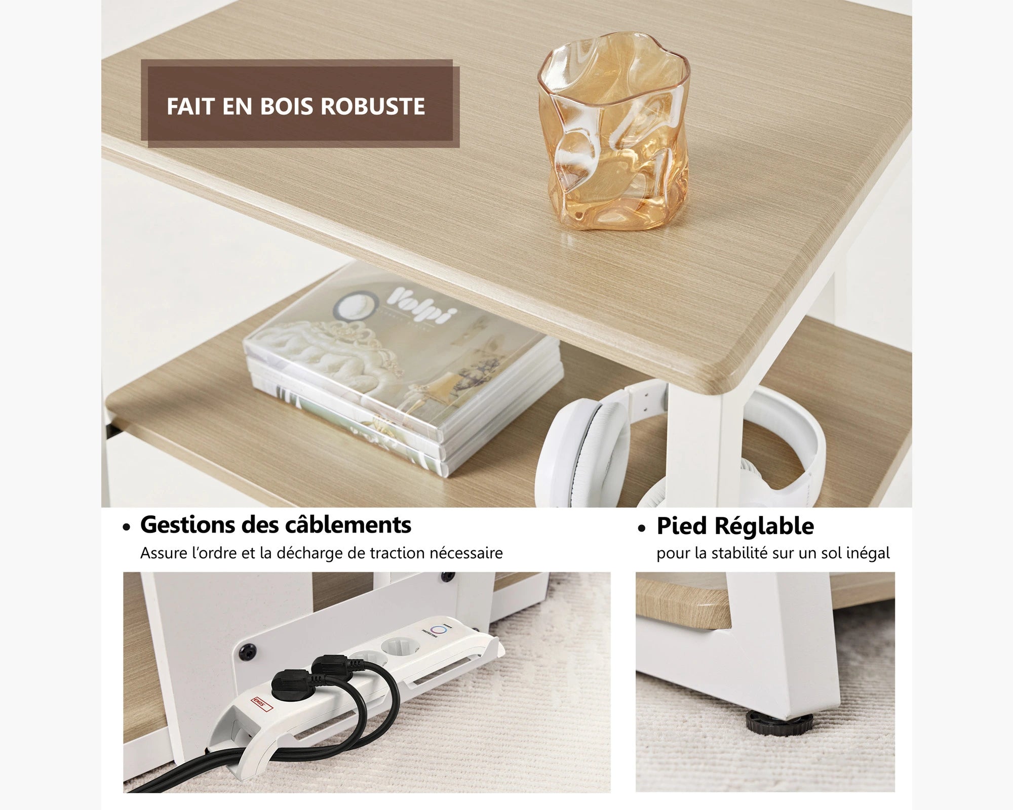 gentions des cablements et pied réglable